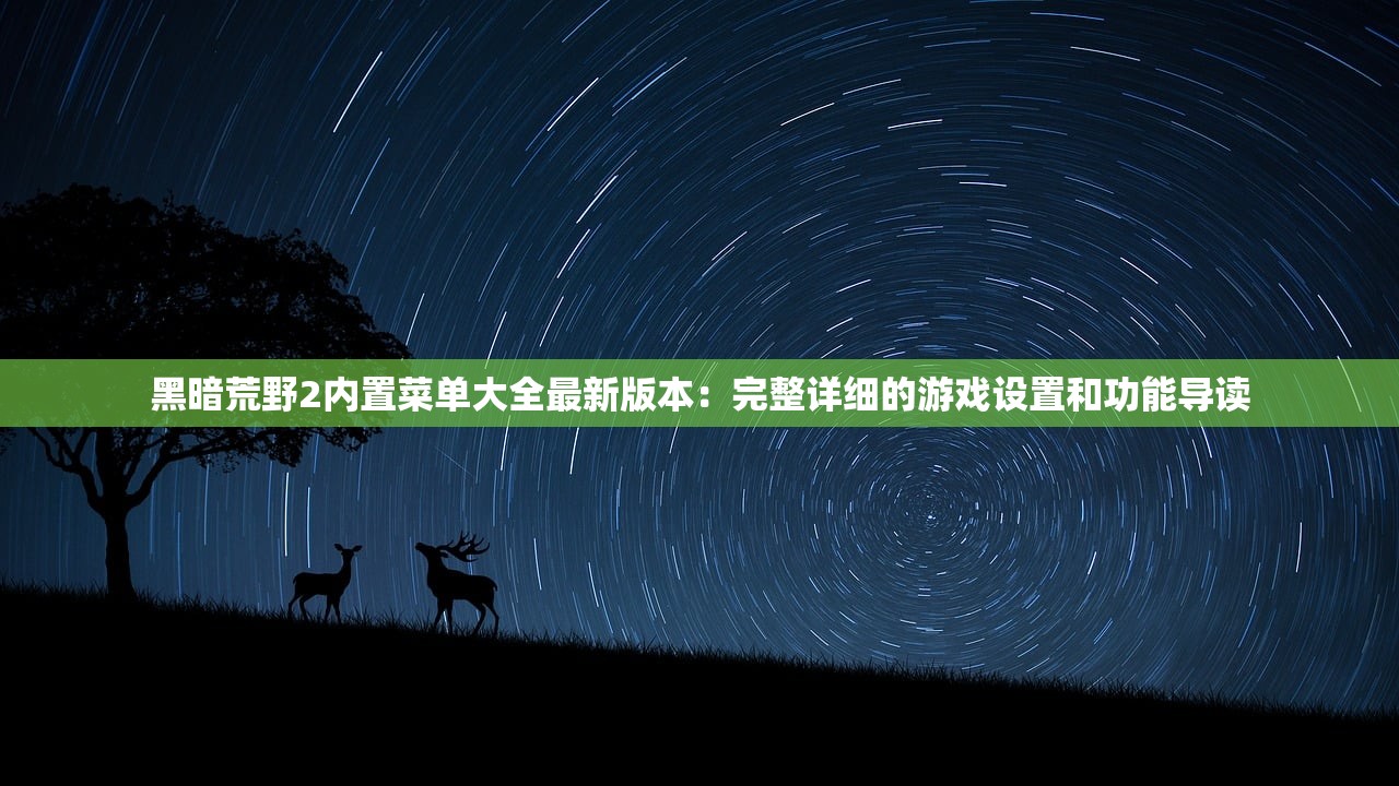 黑暗荒野2内置菜单大全最新版本：完整详细的游戏设置和功能导读